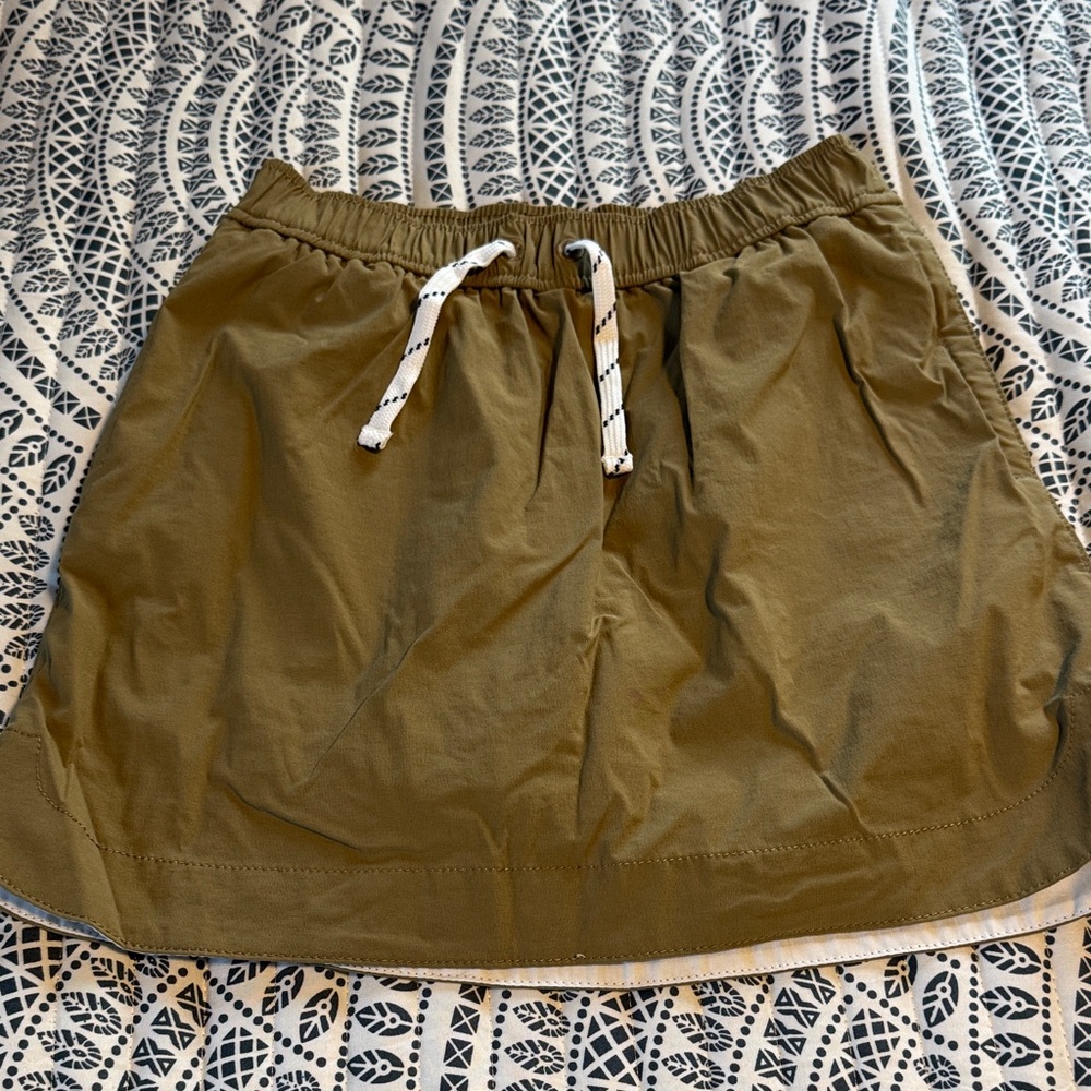 Crewcuts Olive Mini Skirt with Drawstring